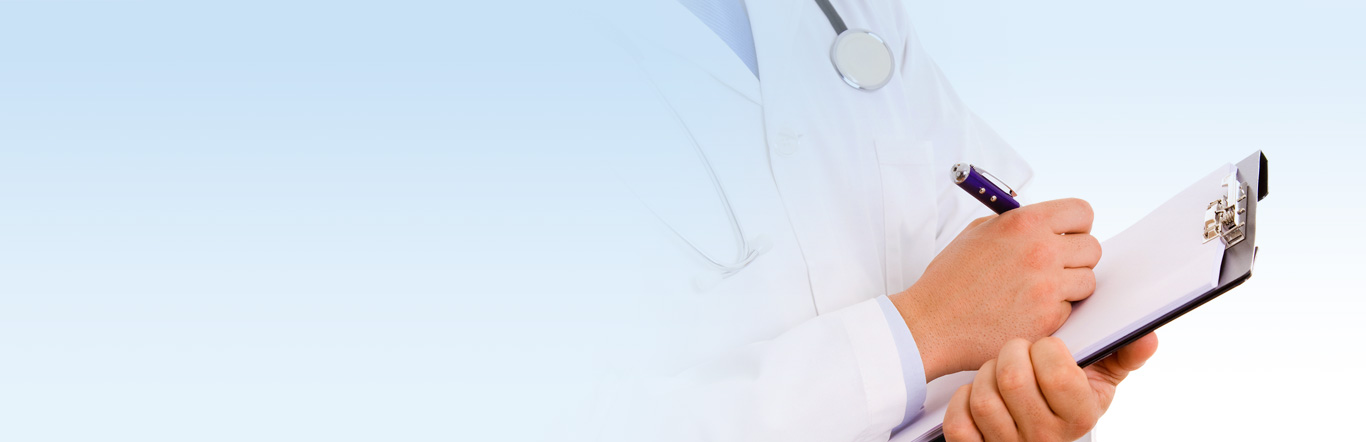 Doctor holding clipboard.